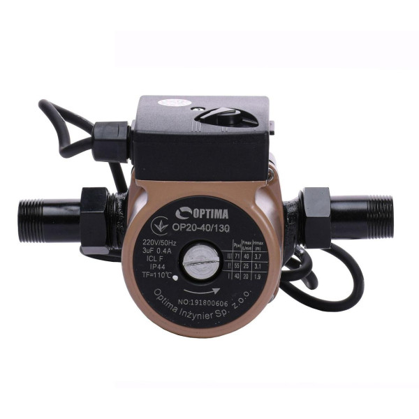 Насос циркуляционный Optima OP20-40 130мм + гайки, + кабель с вилкой! (000010568)