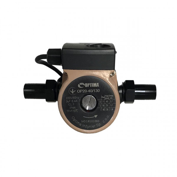Насос циркуляционный Optima OP20-40 130мм + гайки, + кабель с вилкой! (000010568)