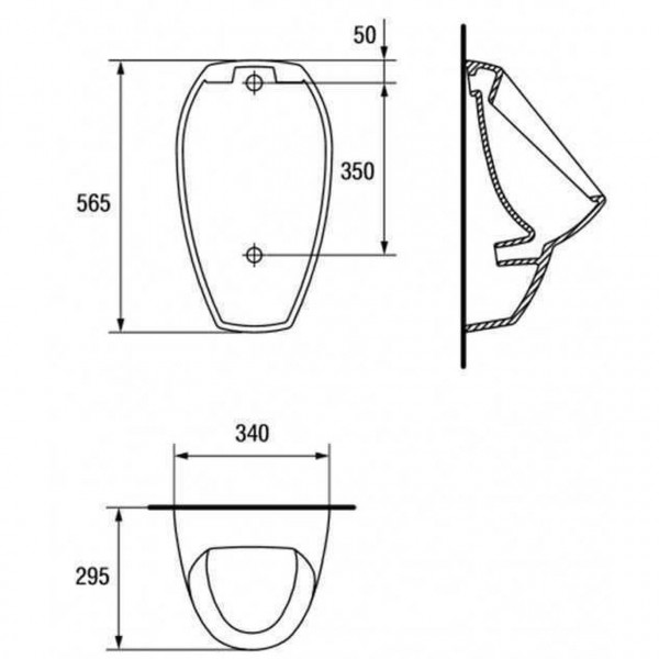 Писсуар Cersanit APOLLO А100 с креплением (подвод сзади) (000010677)