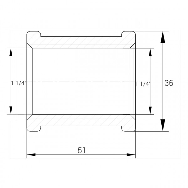 Муфта латунная 1 1/4″ВР х 1 1/4″ВР литейная А0308А VA (000010728)