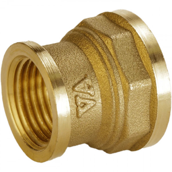 Муфта редукционная латунная 3/4″ВР х 1/2″ВР штампованная облегченная А0306А VA (000010729)
