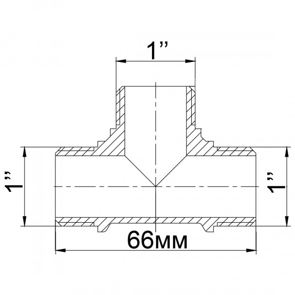 Тройник латунный 1″НР х 1″НР х 1″НР литейный 217-1Б