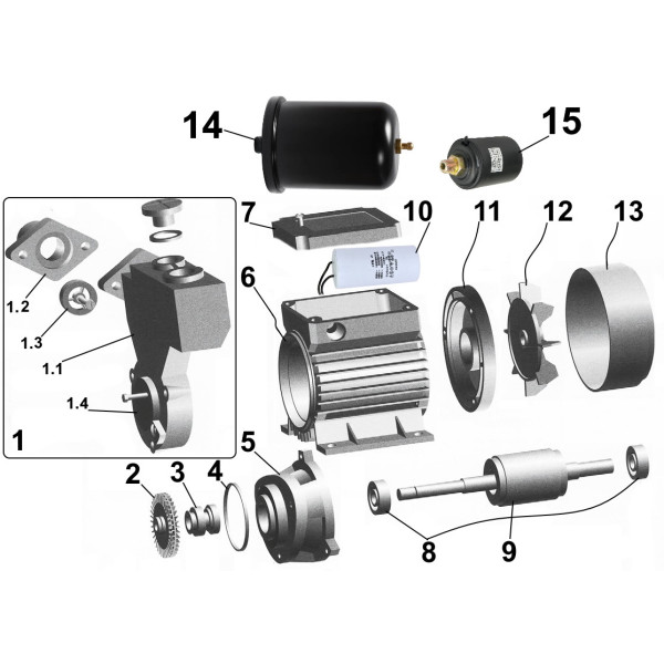 Насосная станция VOLKS pumpe WZ370 0,37кВт бак 2л (000011484)