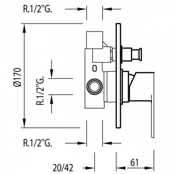 Змішувач для душа TRES BM 01718012 (000012047)