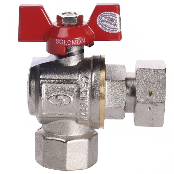 Кран кульовий кутовий з накидною гайкою SOLOMON 3/4″ ВВ PN40 160401 (000012105)