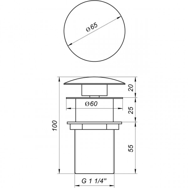 Донний клапан Globus Lux HG15-02A BR (Click-clack) (000012732)