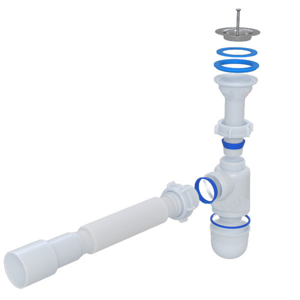 Сифон Waterstal А-32019 под умывальник 1 1/2″ с гибкой гофрой (000013265)