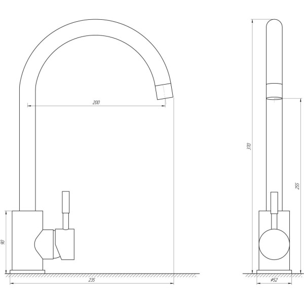 Смеситель для кухни Globus Lux ALPEN SUS-203S (000014159)