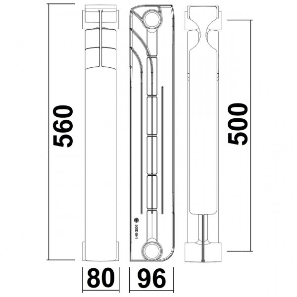 Радіатор біметалевий секційний GALLARDO BIPOWER 500/96 (кратно 10) (000014792)