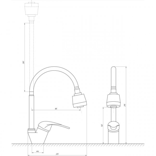 Смеситель для кухни EcoMix ENERGO E-GEZ-203SM-A (000014926)