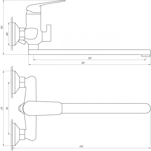 Смеситель для ванны Globus Lux Koln GLK-0208 (000014958)