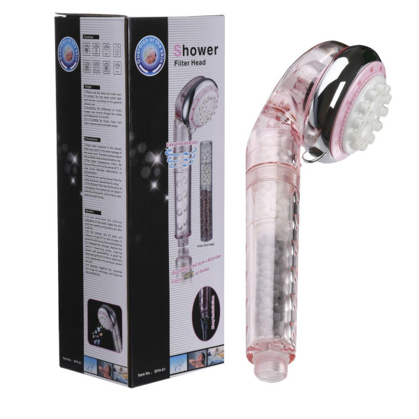 Лейка д/душа г/массаж. +КАРТРИДЖ (розовая) SFH-01 Pink (000015026)