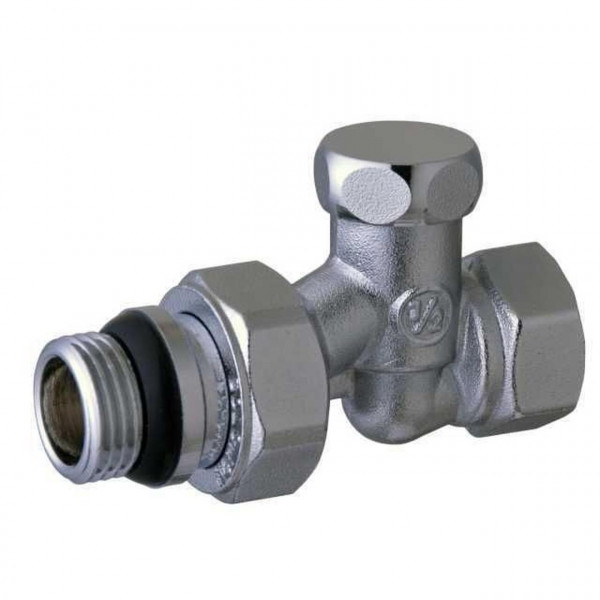 Кран радиаторный прямой SOLOMON 1/2″ с резиновым уплотнителем 161405 под ключ (000015232)