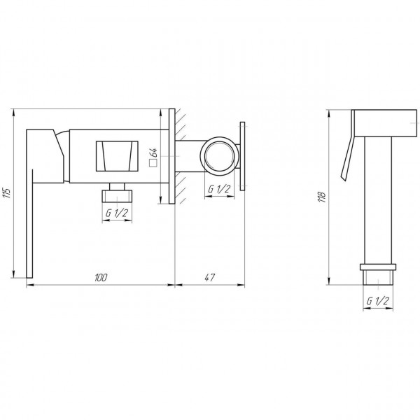 Змішувач гігієнічний TOPAZ SARDINIA TS 087106-H20 (000016128)