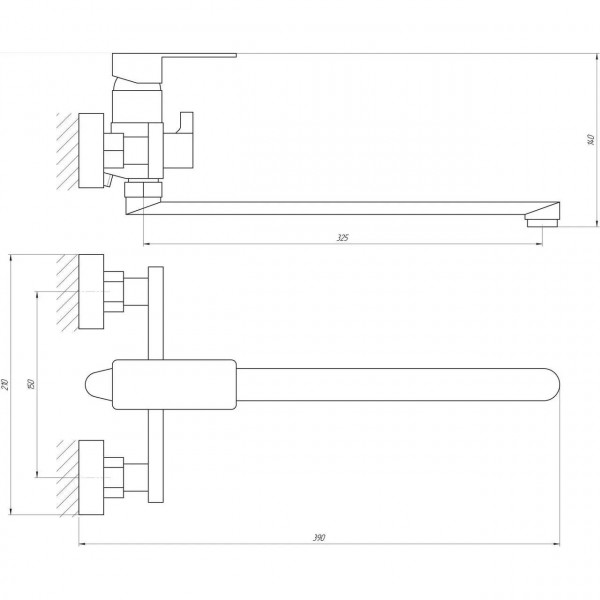 Смеситель для ванны Globus Lux Milano GLM-0208 (000017067)