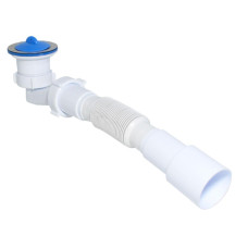 Сифон Waterstal SE 3860 для душ. поддона 1 1/2″ низкий с гофрой 32х32/40/50 (000017414)