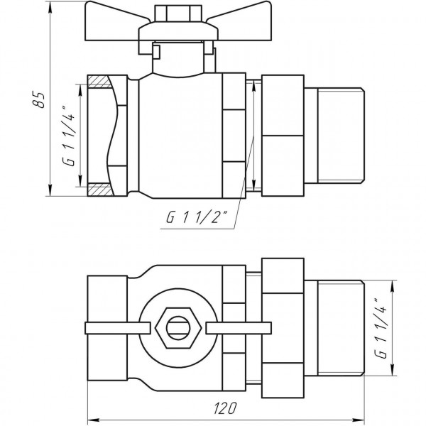 Кран шаровый прямой с американкой ARCO 1 1/4″ SENA 154106 (000017427)