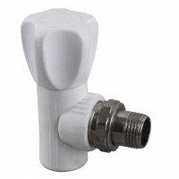 Вентиль радиаторный угловой Kalde PPR ф20x1/2 (белый) 22001 (000017872)