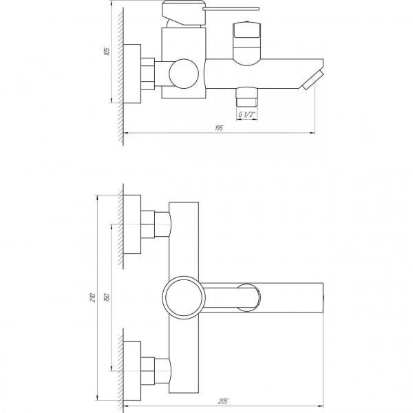 Смеситель для ванны Globus Lux WIEN SBT2-102NE (000018109)