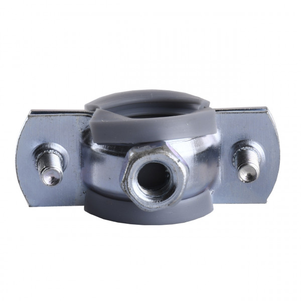 Хомут в сборе CR 3/8″ (16-19мм) с винтом-шурупом 8*80 и дюбелем в уп., серый (000018410)