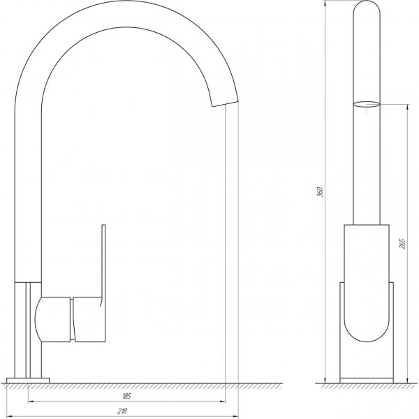 Смеситель для кухни Globus Lux Niagara GLN-0203S (000018449)