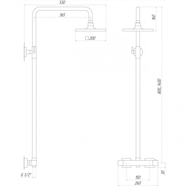 Душевая система Globus Lux Termostatic Q GLM-0040T (000018475)
