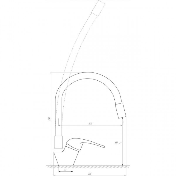 Смеситель для кухни EcoMix ENERGO E-GEZ-203SLR-BLACK (000019168)