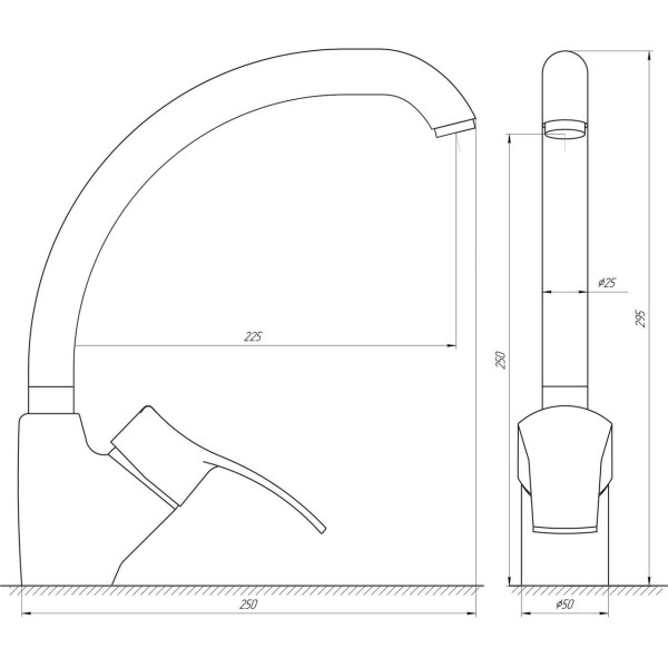 Смеситель для кухни Globus Lux QUEENSLAND GLQU-0203S-BIG-9-BRONZE (000019220)