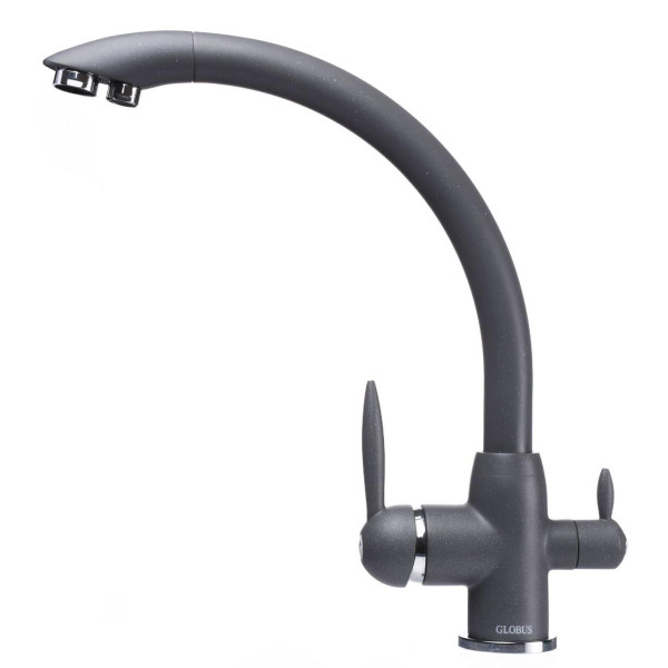 Смеситель для кухни под осмос Globus Lux LAZER GLLR-0777-3-TITANIUM (000019243)