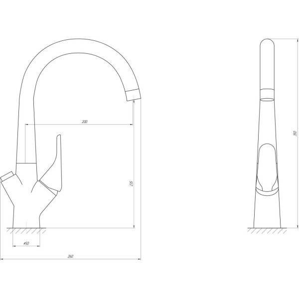 Змішувач для кухні під осмос Globus Lux LAZER GLLR-0222 (000019258)