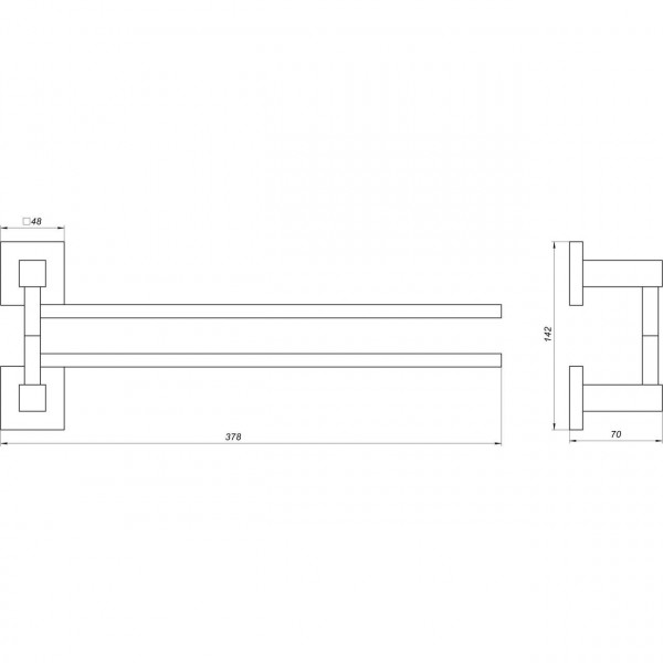 Держатель полотенец Globus Lux SQ 9431-2 SUS304 (000019478)