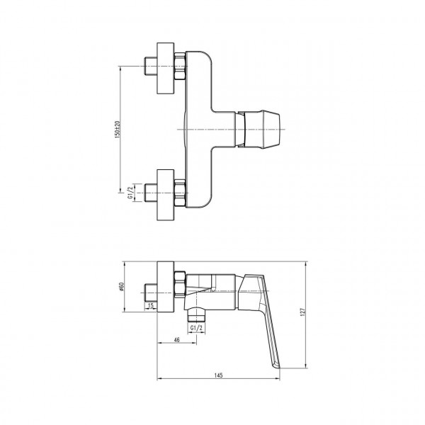 Смеситель для душа TOPAZ LEXI TL 21701-H57-0 (000019555)