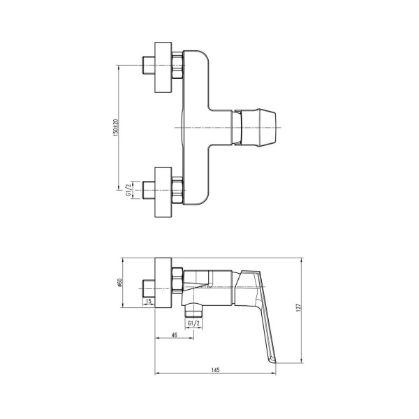 Смеситель для душа TOPAZ LEXI TL 21701-H57-BL (000019556)