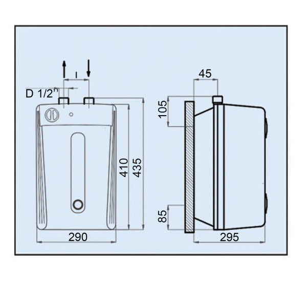 Водонагреватель LEOV LUN Small 10 l подвод воды сверху (19698) (000019698)