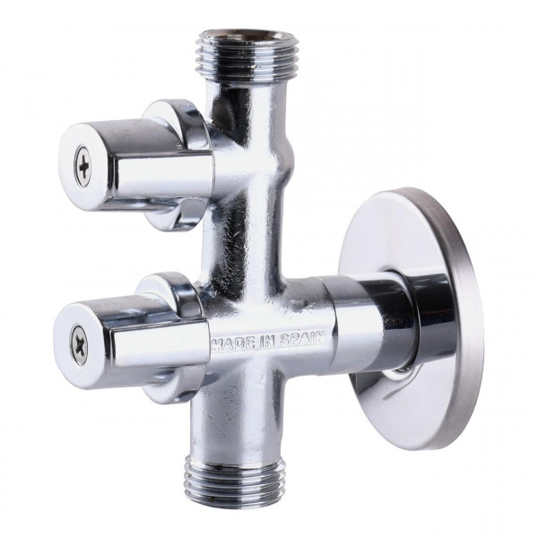 Кран шаровой угловой двойной ARCO 1/2″х1/2″х1/2″ COMB15MAC (000019853)