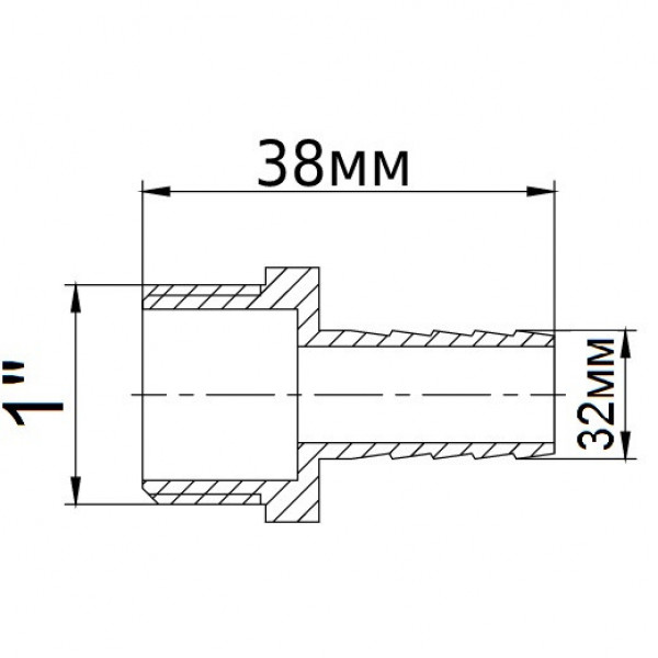 Штуцер латунный 1″НР х 32мм литейный 1622Б