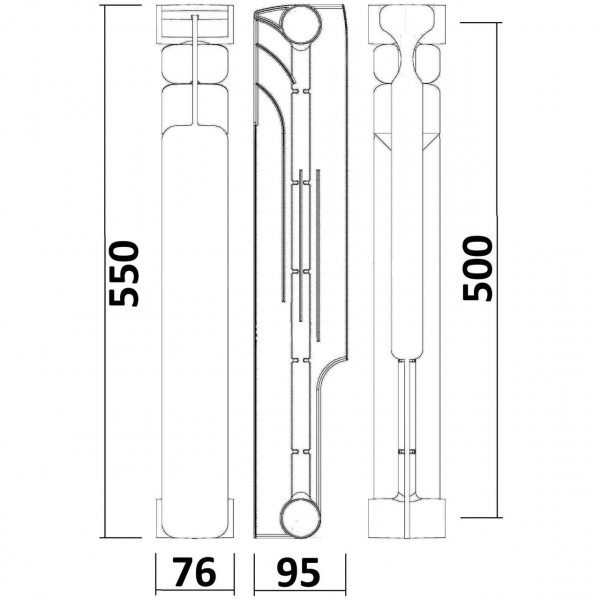 Радиатор биметаллический секционный ENERGO BIDEEP 500/96 (кратно 10) (000020261)
