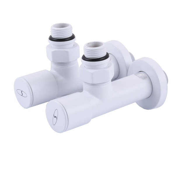 Набор Кран вентильный угловой с американкой SOLOMON LUX 1/2″ 7777 (2шт.) WHITE (000020285)