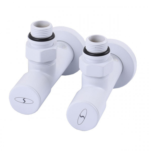 Набор Кран вентильный угловой с американкой SOLOMON LUX 1/2″ 7777 (2шт.) WHITE (000020285)