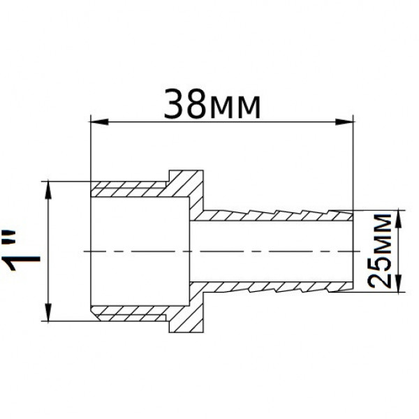 Штуцер латунный 1″НР х 25мм литейный 1621Б (000020299)