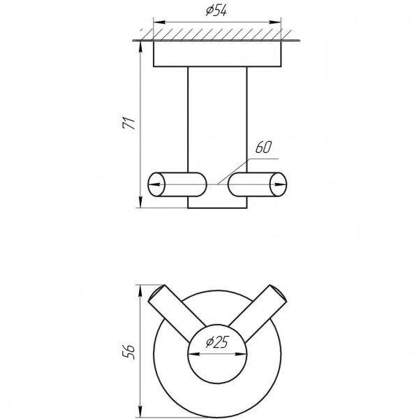 Крючек двойной Globus Lux BS8415 черный матовый SUS304 (000021193)