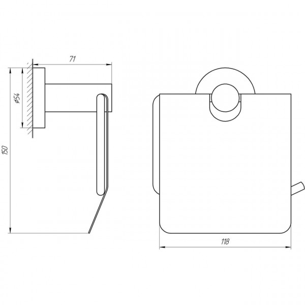 Держатель туалетной бумаги Globus Lux BS8410 черный матовый SUS304 (21196) (000021196)