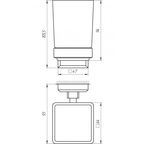 Стакан одинарний TOPAZ TКВ 9921A-BL черный (000021248)