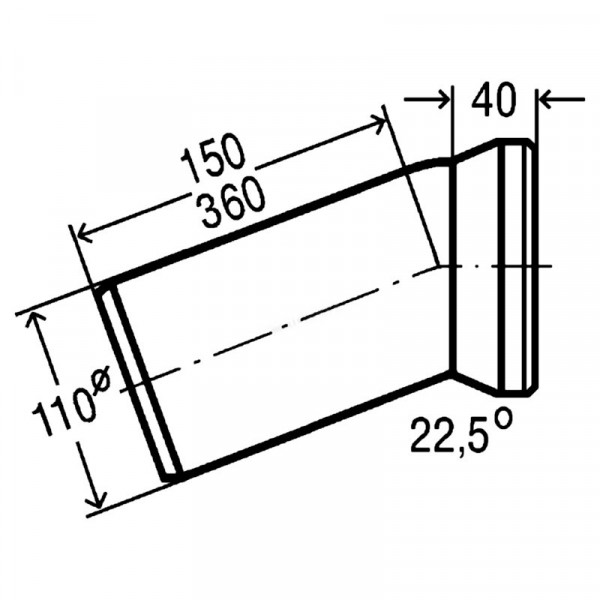 Коліно для унітазу 22,5° пластик Ø110 VIEGA 101855 (000000564)