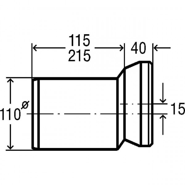 Патрубок для унитаза 155мм эксцентрик пластик Ø110 VIEGA 103231 (000000567)