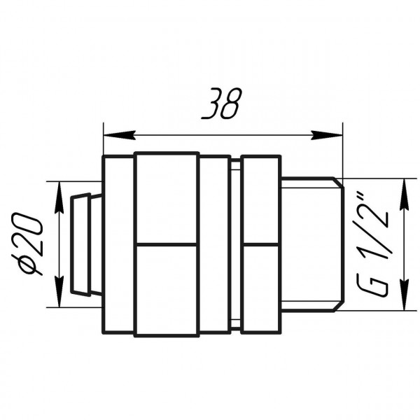 Муфта с наружной резьбой APE ITALY 701 L 1/2″х20 (000000612)