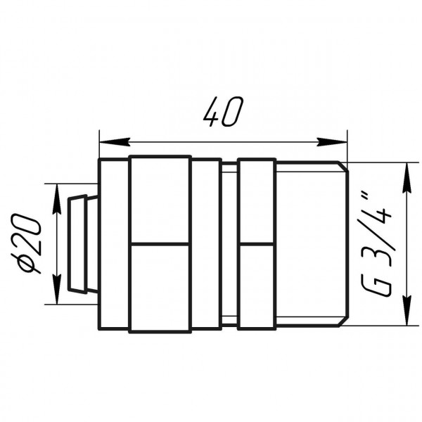 Муфта із зовнішньою різьбою APE ITALY 701 L 3/4″x20 (000000614)