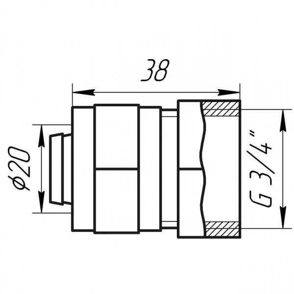 Муфта із внутрішньою різьбою APE ITALY 702 L 3/4″x20 (000000618)