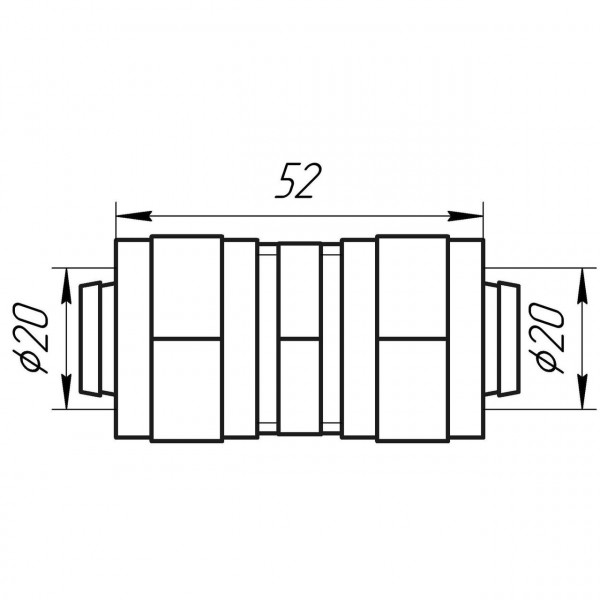 Муфта промежуточная APE ITALY 703 L 20x20 (000000851)