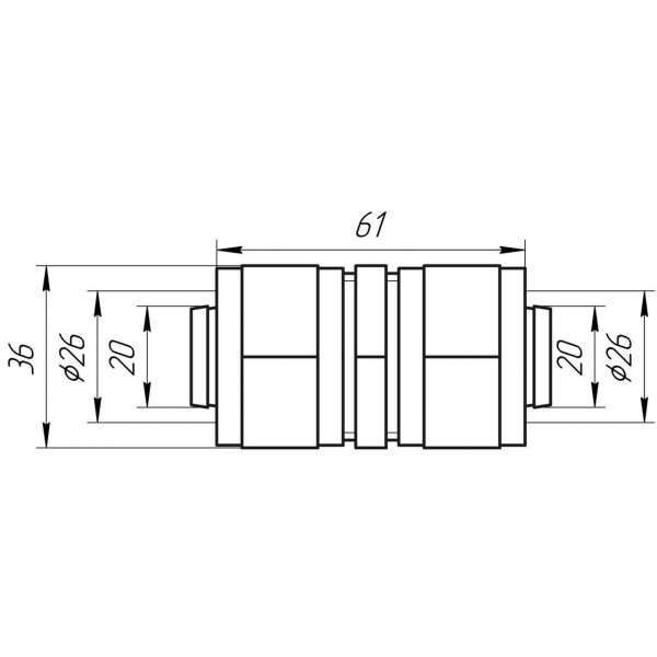 Муфта промежуточная APE ITALY 703 L 26x26 (000000852)